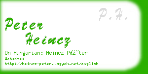 peter heincz business card